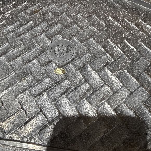 Vintage Lenox Fruit Basket Motif Oval Serving Display Tray Metal - Handles 22x15 - Picture 6 of 9